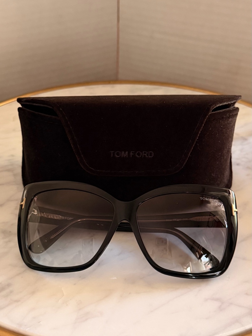 Tom Ford Black Frame with Gradient Smoke Lenses Women's Sunglasses
